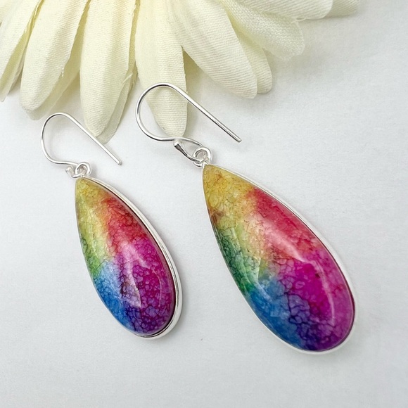 RAINBOW SOLAR QUARTZ EARRINGS - Picture 5 of 7